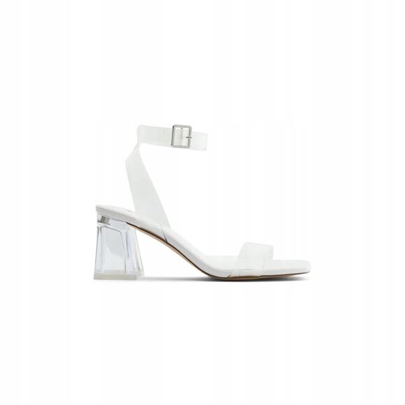 Call It Spring Ariel Clear Block Heel Ankle Strap Sandals Size 5 - Picture 1 of 9